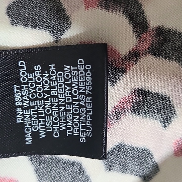 LIZ CLAIBORNE Women's V-Neck Long Sleeve Geometric Print Blouse - Size Large - Picture 4 of 6